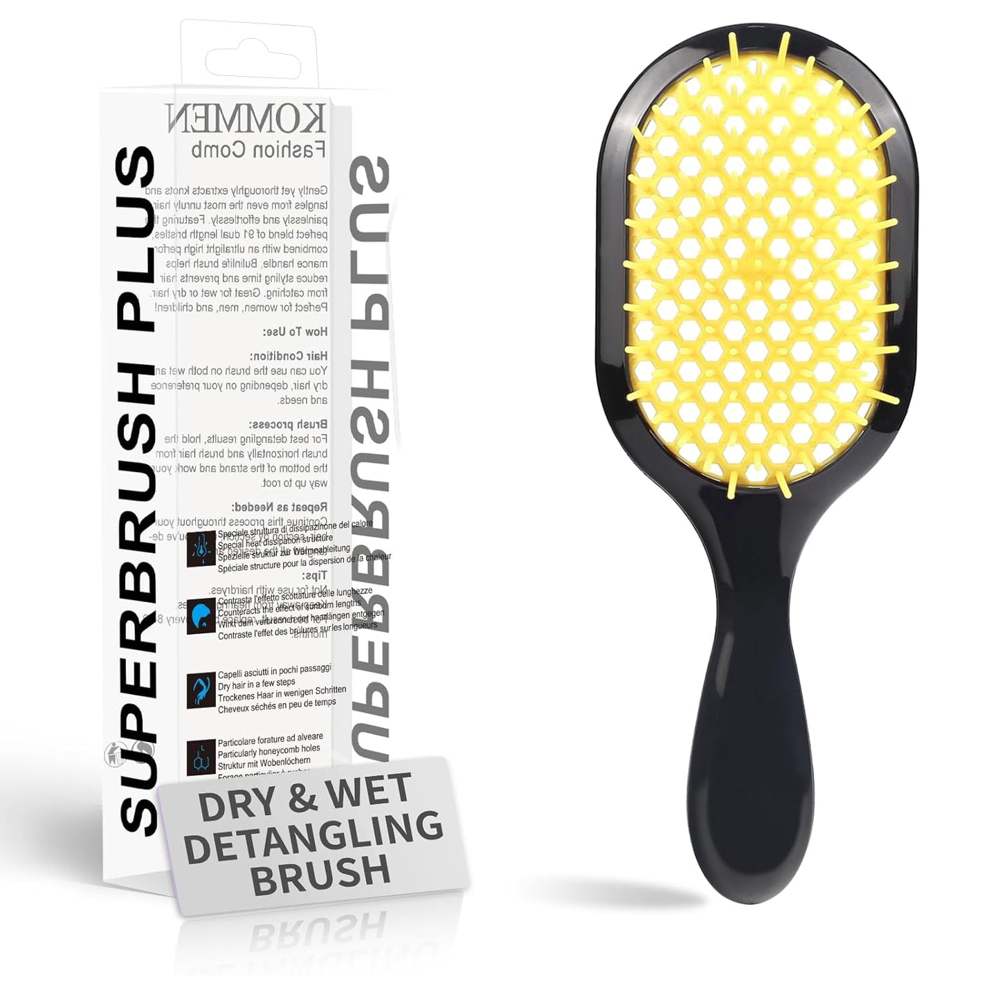 Detangling Brush,1 Pack Detangler Brush, Gentle & Effective Detangling on Wet or Dry Fragile Hair Types,Ultra-light, Detangling Brsuh ventilated and antistatic hairbrush (Lemon Yellow)