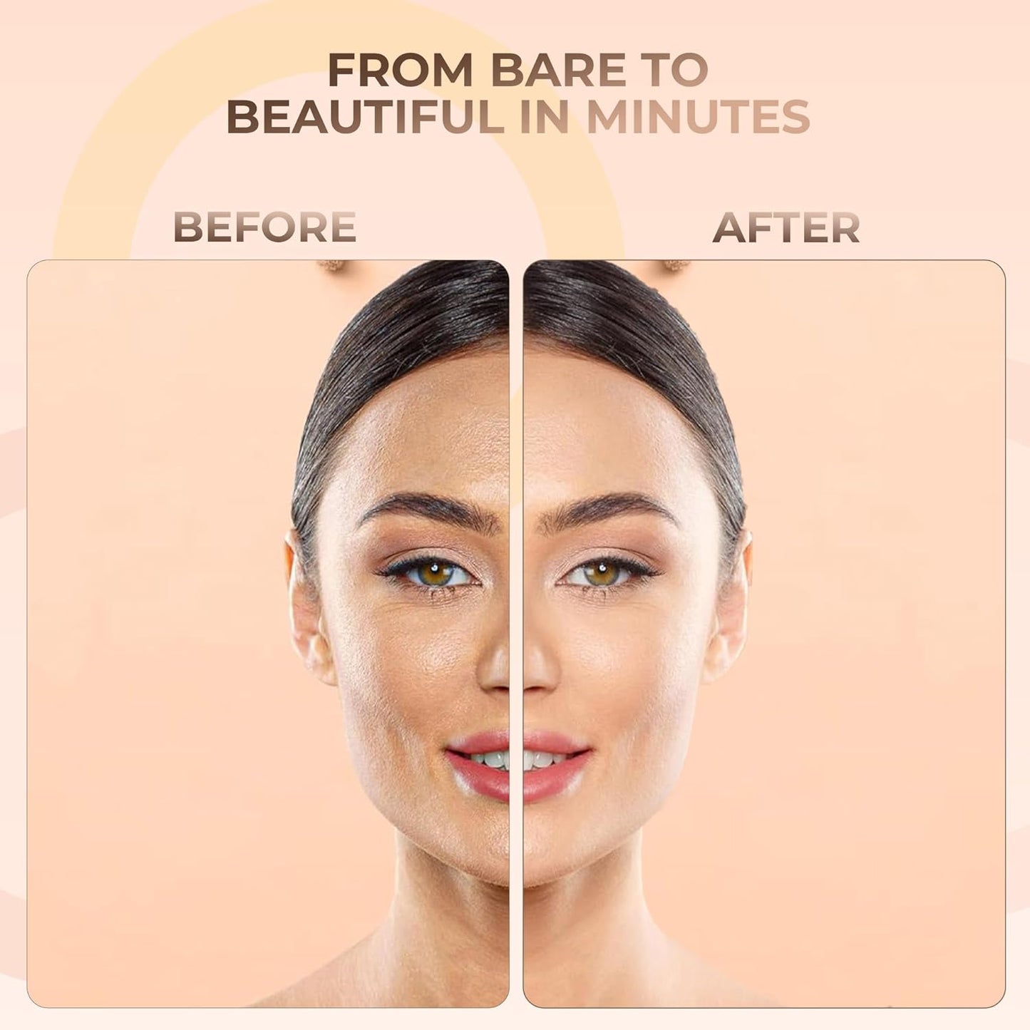 Flawless Complexion KIT (Beige) Full Size Mineral Makeup Set Matte Foundation Bare Face Sheer Powder Cover