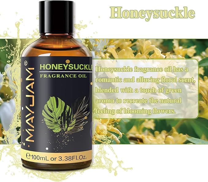 Honeysuckle Fragrance Oils Essential Oil - Honeysuckle Oil for Diffusers, 3.38FL.OZ/100ML Large Volume Fragrance Oil with Premium Glass Dropper