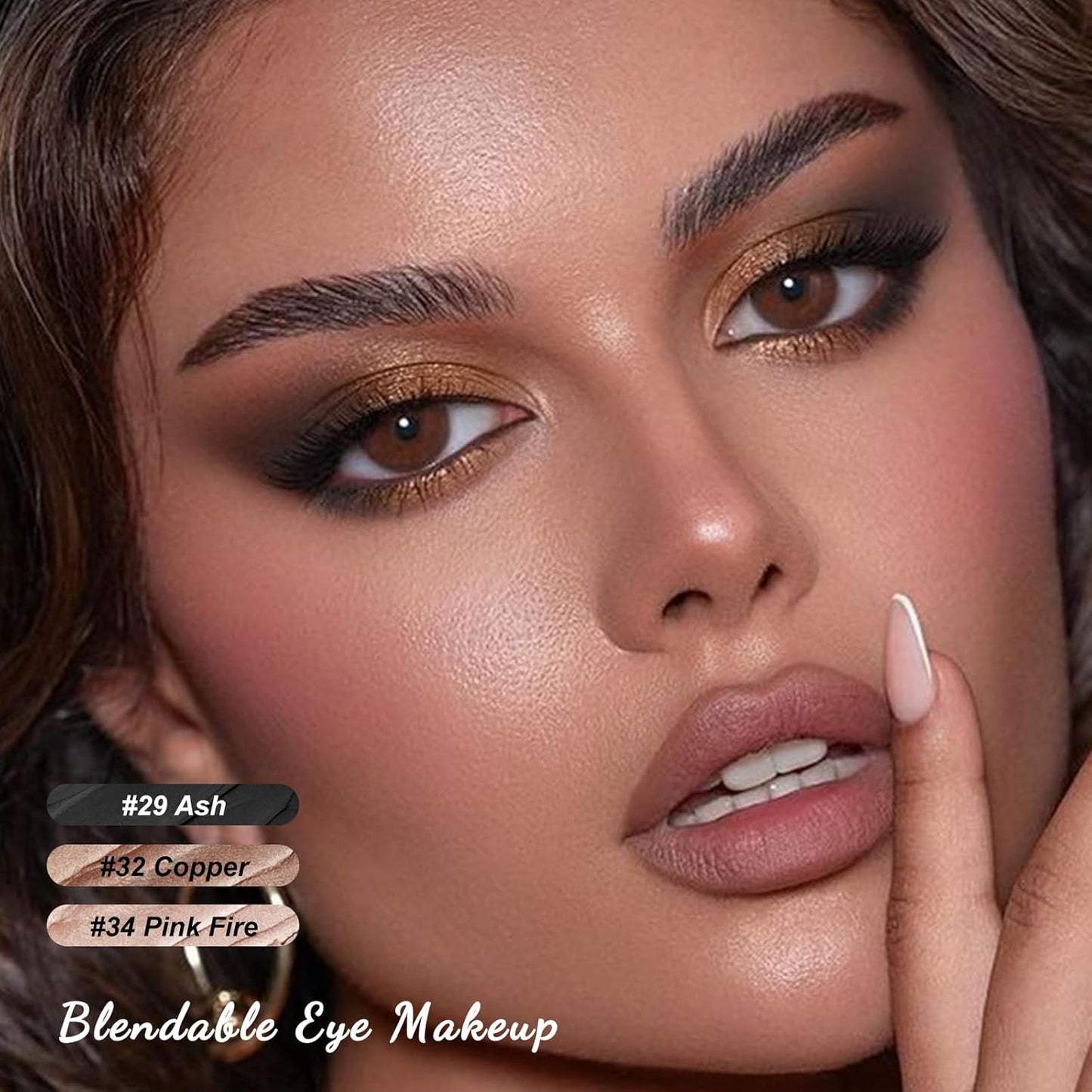 FOCALLURE 3 Pcs Cream Eyeshadow Stick,Shimmer Eyeshadow Pencil Crayon,High Pigmented Crease-proof Eye Shadow Brightener Sets,Long Lasting Eye Shadow Highlighter Stick Makeup,Coral Sea