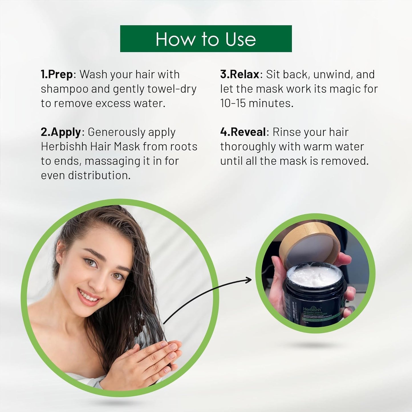 Herbishh Argan Hair Mask-Deep Conditioning & Hydration For Healthier Looking Hair- for very Dry, Weak, Stressed Out Hair, No Sulphates, No Parabens (150 ML)