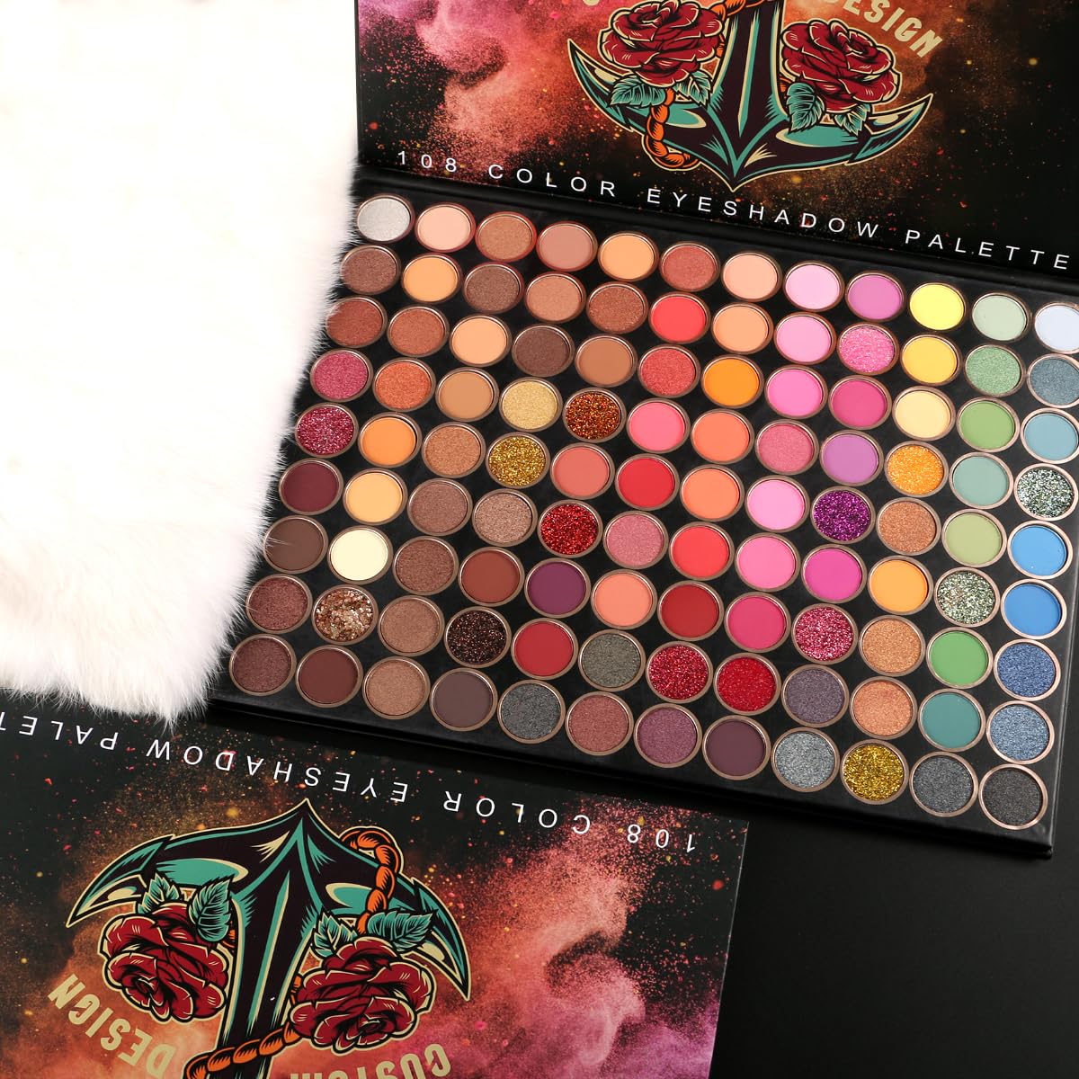 Eyeshadow Palette 108 Color Highly Pigmented Matte Shimmer Metallic Professional Eyeshadow Makeup Palette Long Lasting Blendable Waterproof Eye Shadow Cosmetics Kit