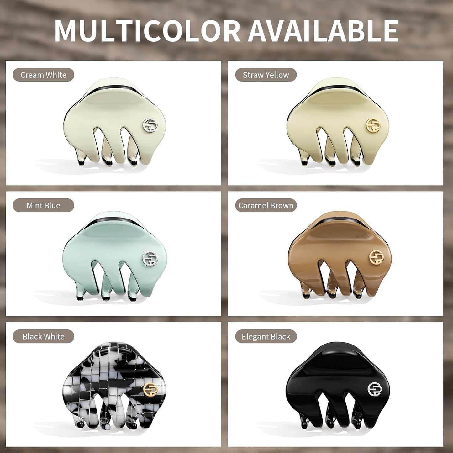 EVITA PERONI Small Hair Clips, Mini Hair Clip for Hair, Little Tiny Claw Clips for Women Girls, Straw Yellow