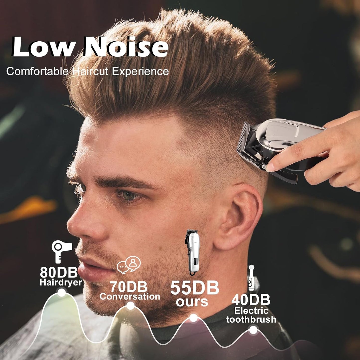 Hair Clippers for Men Cordless Clippers for Hair Cutting Rechargeable Beard Hair Trimmer LED Display Stocking Stuffers for Men