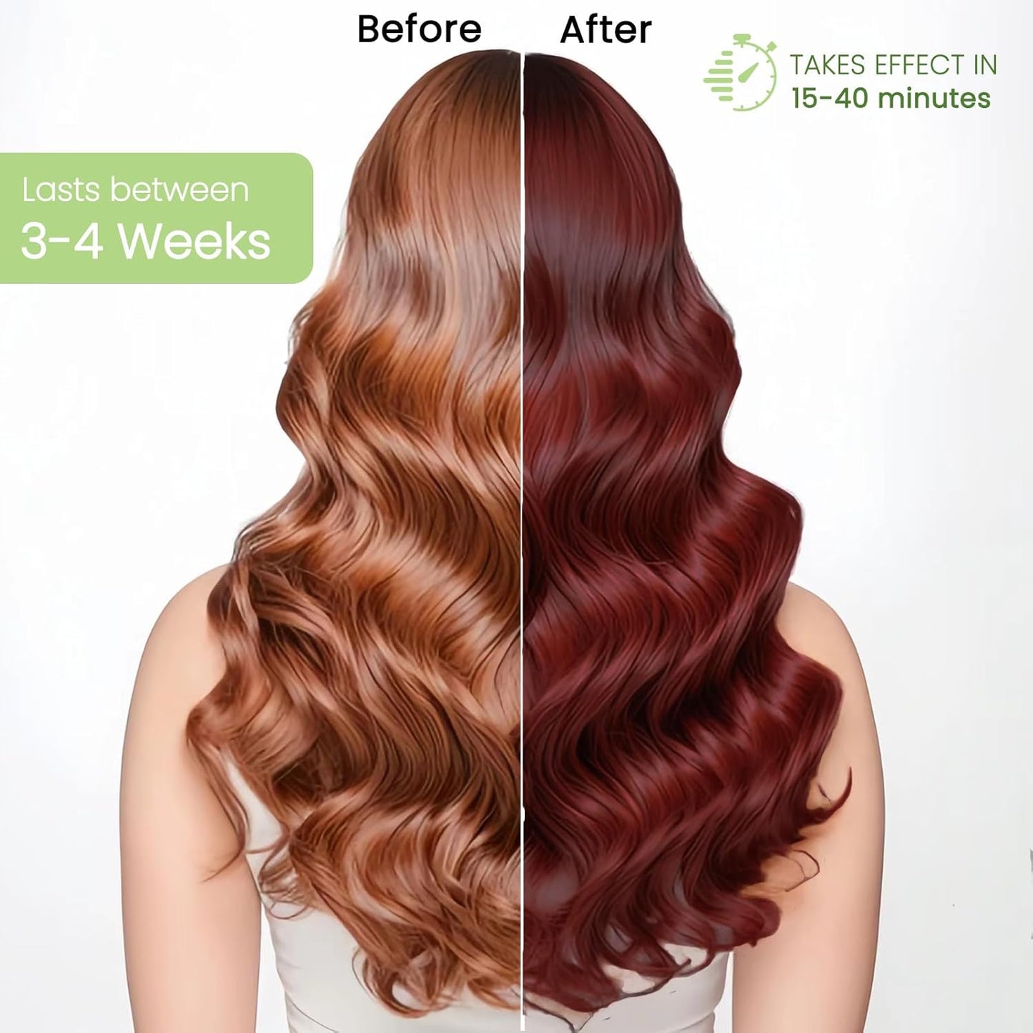 Hair Dye Shampoo 3-in-1, Instant Natural Hair Color Shampoo for Women Men 100% Gray Hair Coverage Champu Para Canas Mujer Dark Wine Red, Lasting 3-4 Weeks & Easy to Use & All Hair Types, 500ml