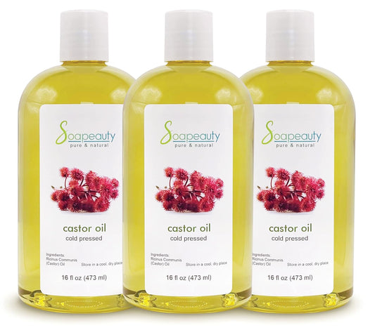 Soapeauty Cold Pressed Castor Oil |100% Pure Natural USP Grade Promotes Healthy Skin & Hair | Hexane Free | Thickens Eyebrows & Lengthens Eyelashes | 48 fl oz