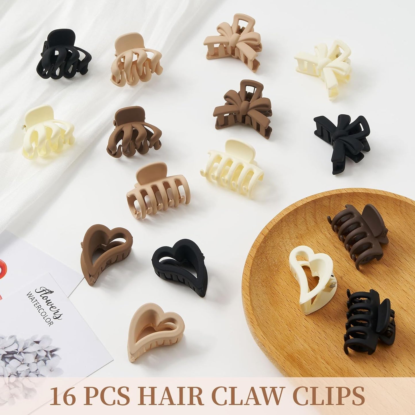 Small Hair Clips for Girls 16PCS 4Style Colourful Matte Mini Claw Clips for Women Non Slip Bangs Pins for Thin/Thick Hair(16PCS-Style 3)