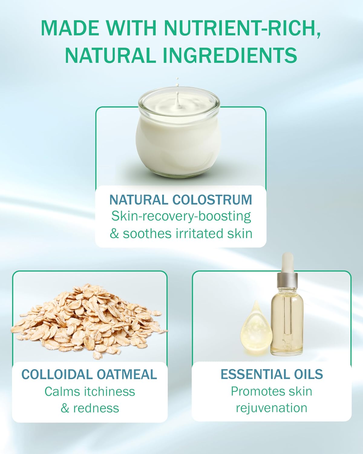 Eczema Cream Shampoo Treatment for Sensitive Skin for Kids & Adults- Colostrum & Colloidal Oatmeal -Itchy Scalp Anti Dandruff Eczema Shampoo for Scalp Women & Men, 16 fl oz, Made in USA