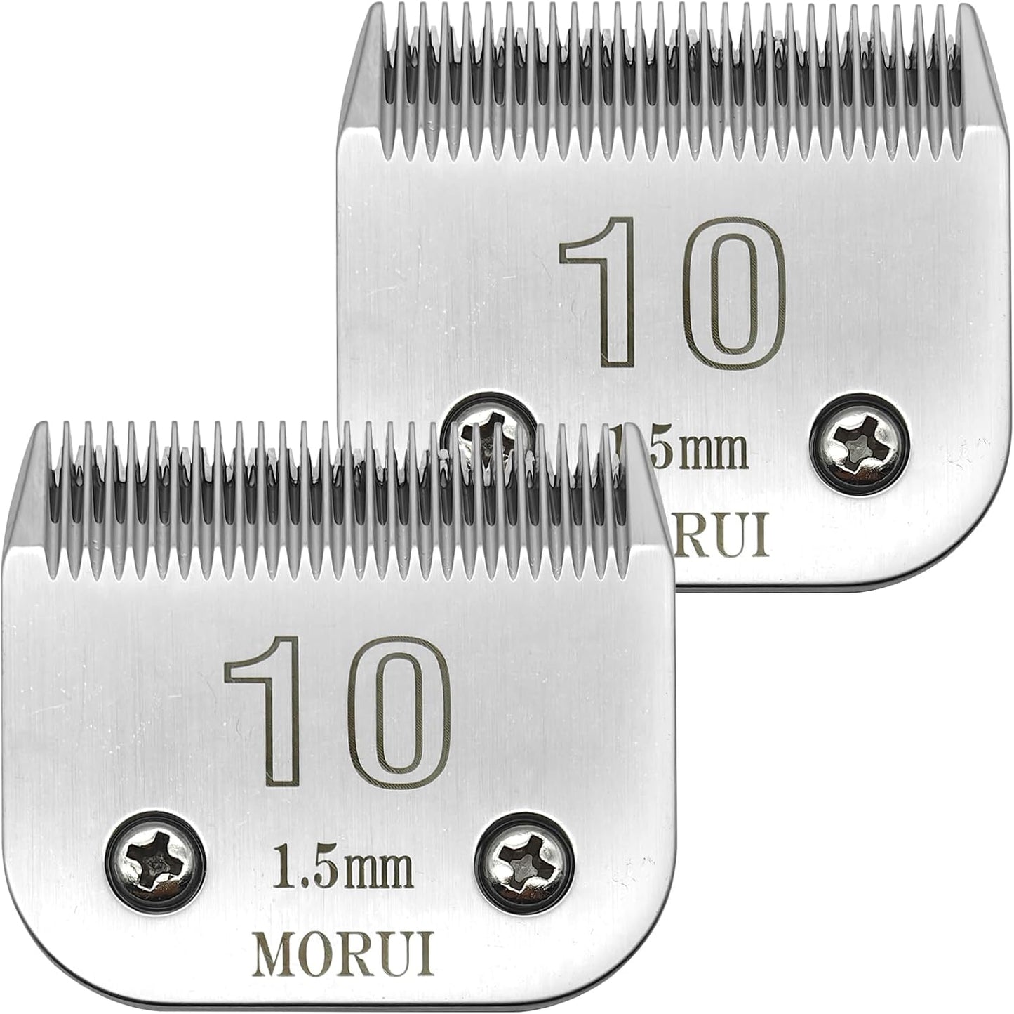 Detachable Pet Dog Clipper Blades UltraEdge Compatible with Oster A5,Wahl KM10 Series Clippers (10# 1.5mm- 2 Pack)