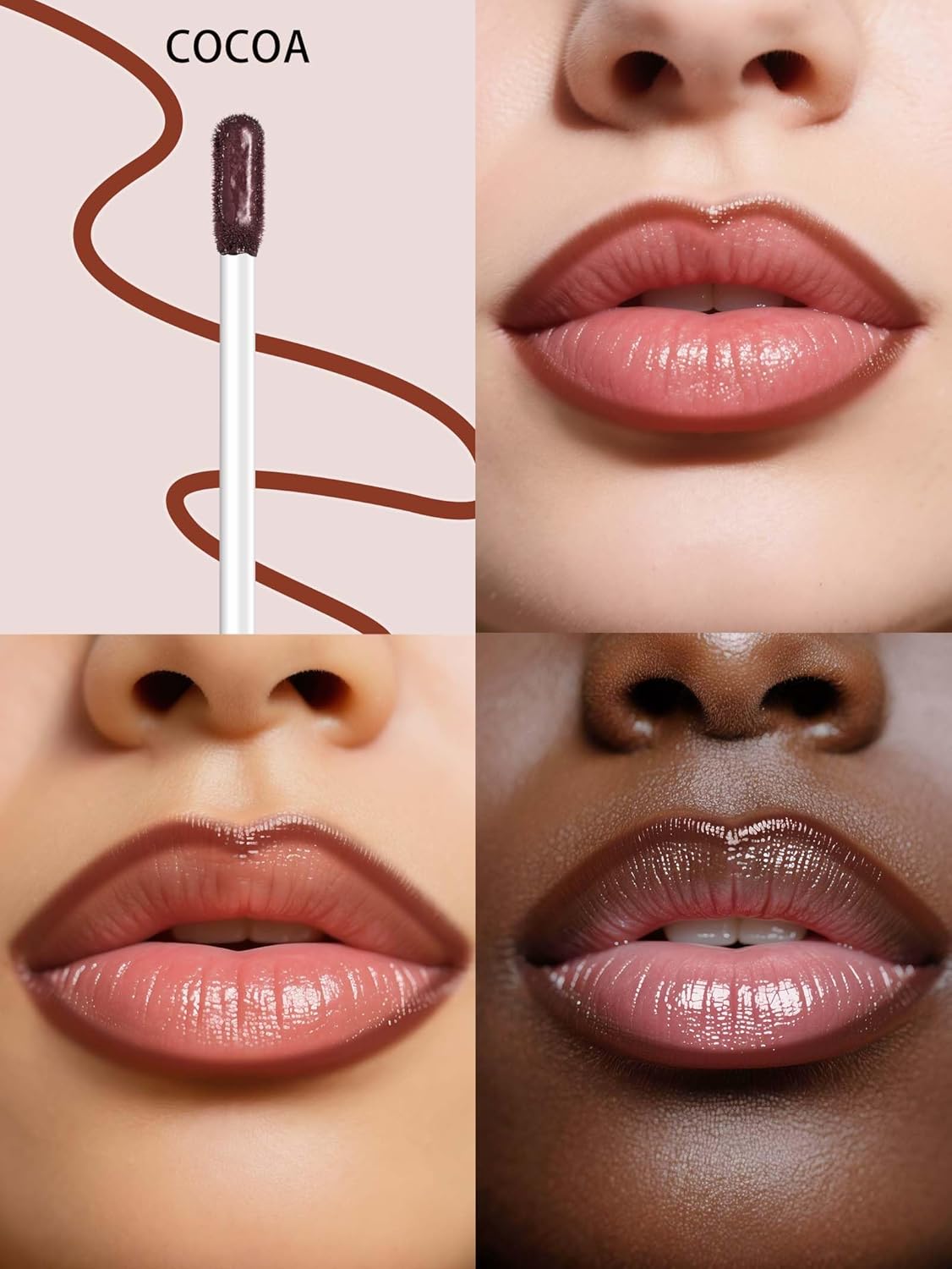 Lip Stain Peel Off Lip Liner Stain with Tweezer, Long Lasting Matte Lip Tint Tattoo, Highly Pigmented Color Lip Makeup, Waterproof Lipstick, Transfer-proof Lipstain for Women, Cocoa