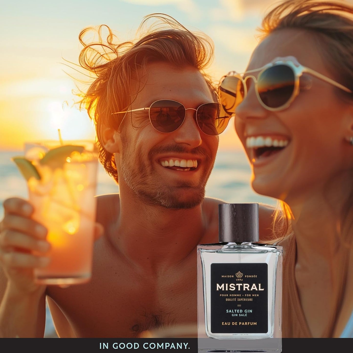 Mistral Men’s Cologne – Salted Gin Eau de Parfum | Fresh & Aquatic Masculine Scent with Grapefruit, Amber, Mint & White Musk | Cruelty-Free & Long-Lasting Perfume for Men, Made in France - 3.4 Oz