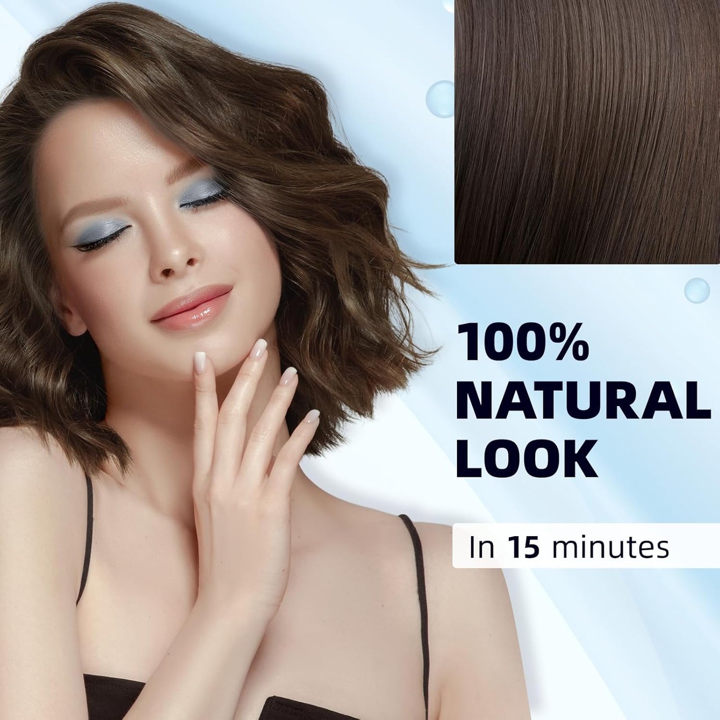 Ivnil Coffee Hair Dye Shampoo 3 in 1 Instant Color for Grey Coverage Seimi Permanent for Women/Men (Coffee)