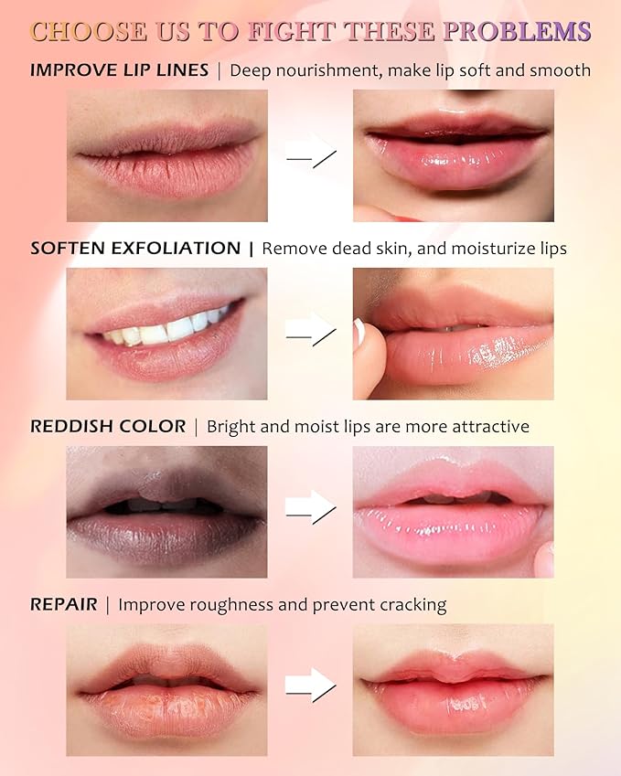 Sleeping Lip Mask, Overnight Hydrating & Prevention Dry and Cracked Lips Scrubs Exfoliator Moisturizer, Ultra-Nourishing Lip Sleeping Mask with Wand, Lip Care Therapy Treatment for Women-03#Grapefruit