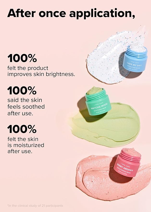 I DEW CARE Wash Off Face Mask Gift Set - Mini Scoops | Hyaluronic Acid, Korean Self Skincare, Facial Treatment, Vegan, Cruelty-Free, Paraben-Free, Exfoliating, Soothing, Mother's Day Gift