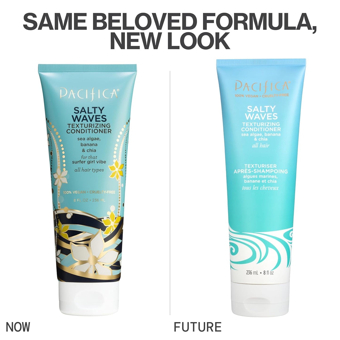 Pacifica Beauty Conditioner, Salty Waves Texturizing and Moisturizing, 8 Fl Oz, Banana Scent, For All Hair Types, Vitamin B + Vitamin E, Vegan & Cruelty Free