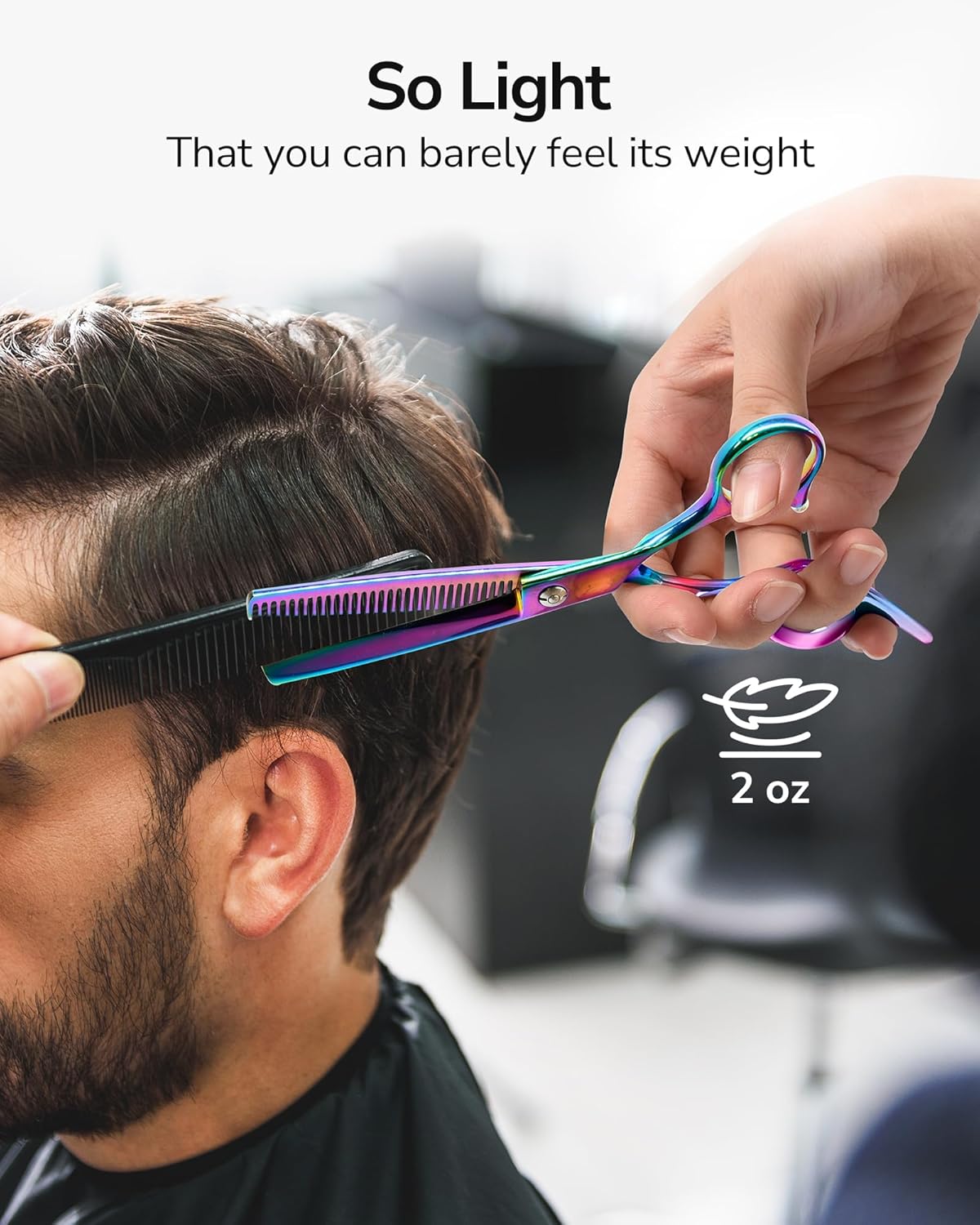 ULG Hair Thinning Scissors Professional Barber’s Texturizing Teeth Shears for Hairdressing, Salon and Home Use Thinning Shears for Hair Cutting, Made of Japanese Stainless Steel, 6.5 inch