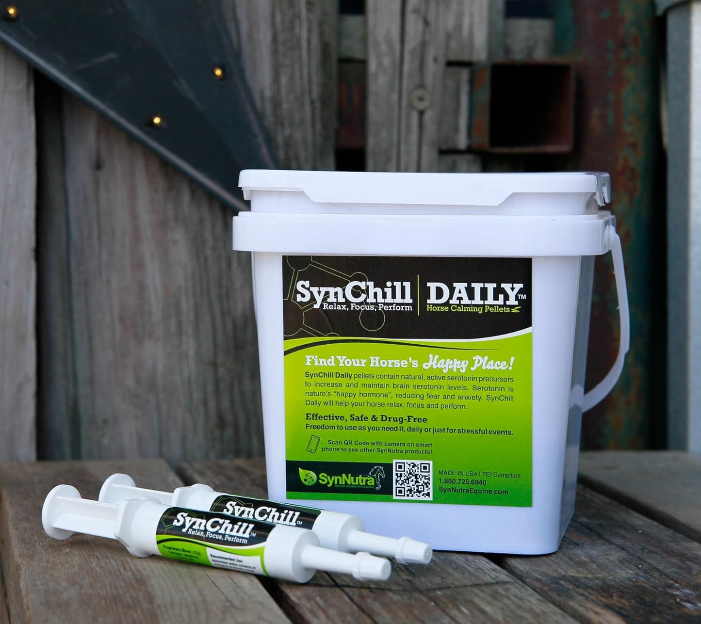 SynNutra Equine SynChill 100% Natural & Nutritional Supplement, Lab Proven Results, Designed for Focus & Performance, Approved by Olympians and Veterinarians, Daily Pellets -30 Servings, Made in USA