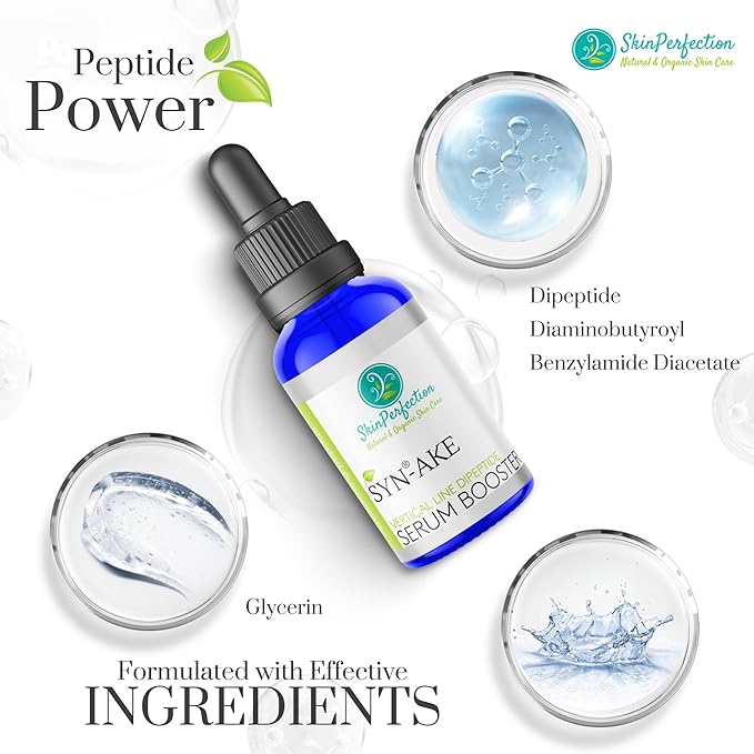 Skin Perfection Syn-AKE Freeze Wrinkles Peptide DIY Anti-Aging Skincare Booster Smooth Firm Vertical Expression Lines Between the Eyebrows the 11's .5 oz