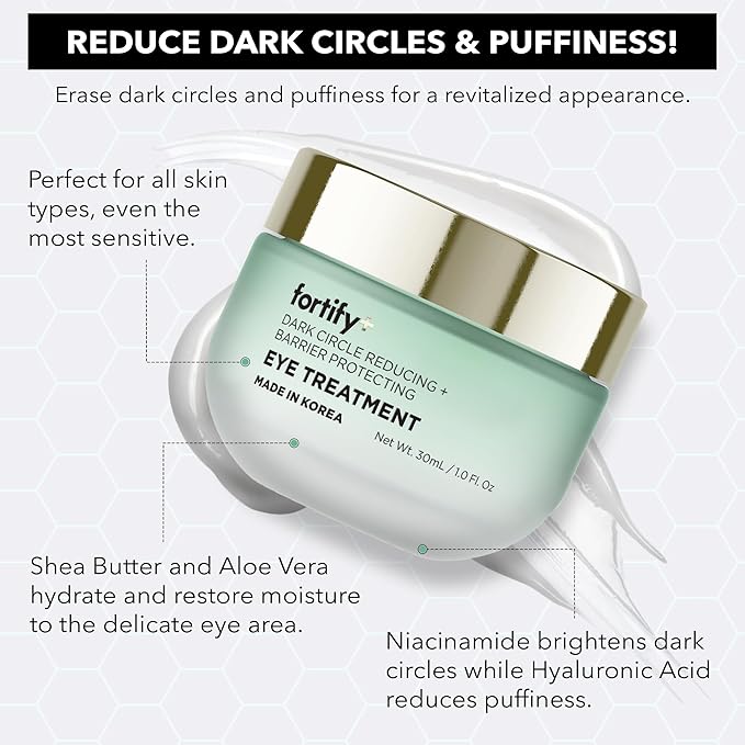 Fortify 9-in-1 Eye Treatment for Dark Circle & Barrier Protection - Dermatologist Tested - Anti-Aging Korean Skincare - 30ml / 1.0 Fl.Oz