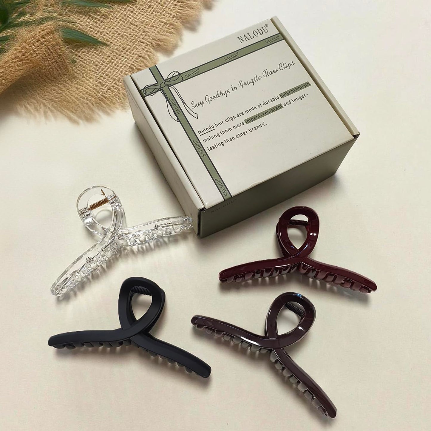 5 Inch Extra Large Claw Clips, 13 cm No Slip Jumbo No Slip XL Hair Clips for Thick Long Curly Hair, Big Hair Claw Clips, 4 Pack