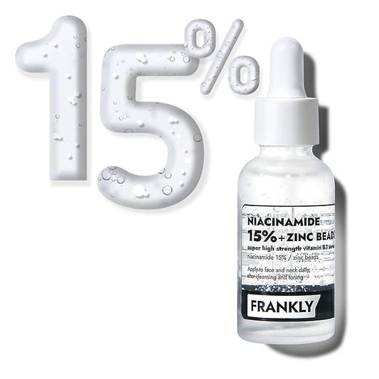 FRANKLY Niacinamide 15% & Zinc Beads Serum Jumbo: Acne & Dark Spots Care, Oil Control, Even Skin Texture & Glow | Vegan & Cruelty-Free | Non-Comedogenic All skin types Korean Skincare | 2.02 fl.oz
