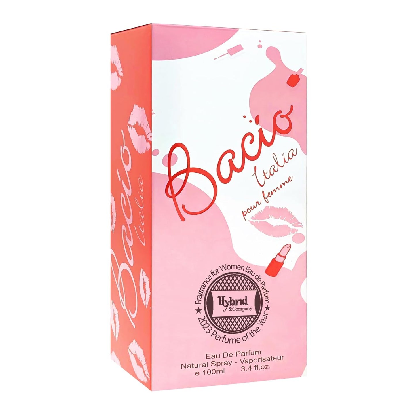 Hybrid & Company Bacio Italia For Women Signature Fragrance For The Bold Independent Scent Womens Perfume, 3.4 Fl Oz