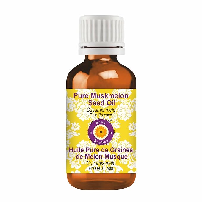 Deve Herbes Pure Muskmelon Seed Oil (Cucumis melo) Natural Therapeutic Grade Cold Pressed 100ml (3.38 oz)
