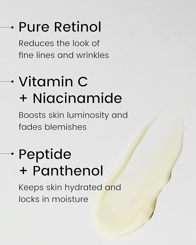 Advanced Korean Cream (1.76oz) + Retinol Serum (1fl oz) Hydration & Firming Skincare Duo with Niacinamide, Peptide, Vitamin C, TECA – Targets Fine Lines, Pigmentation & Elasticity