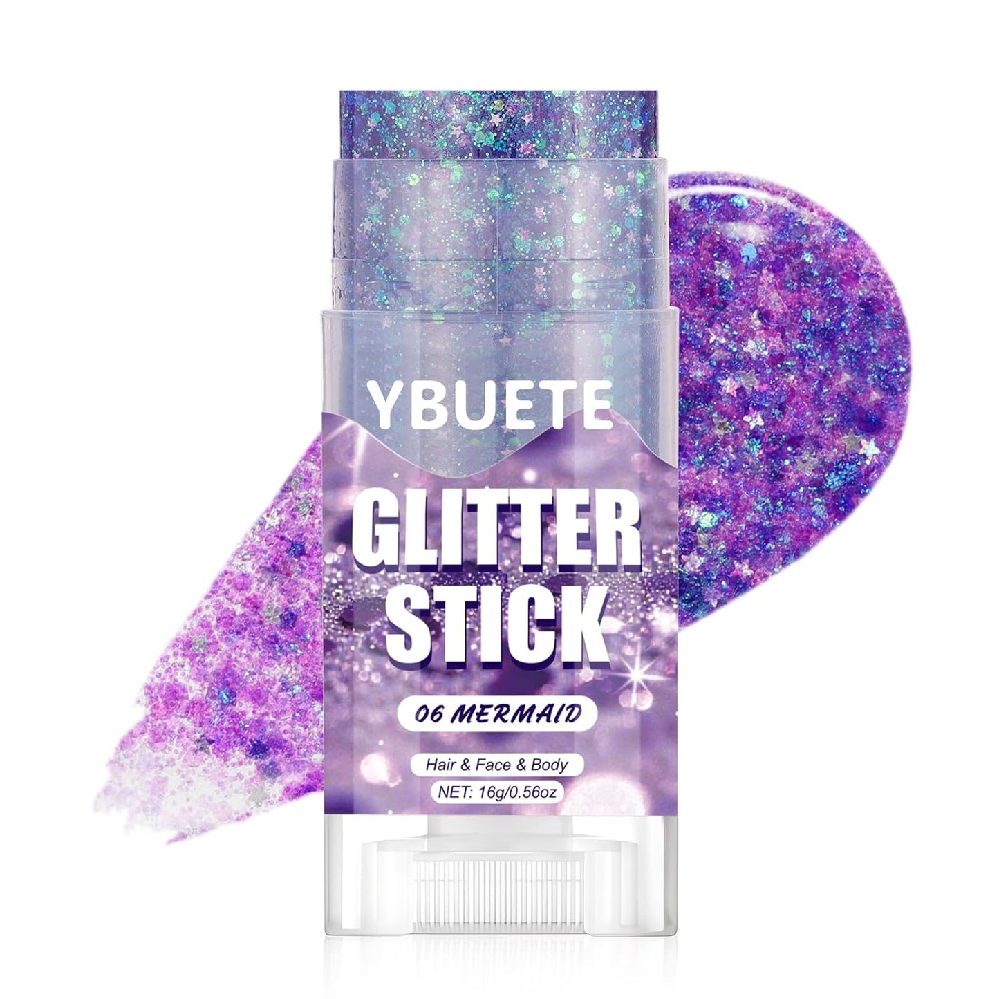 Mermaid Face and Body Glitter Stick for Sparkling Makeup, Hair Glitter Accessories for Women, Highlighting Stick for Fairy Dust Makeup, Cheerful Face Glitter for Festive Parties and Carnivals