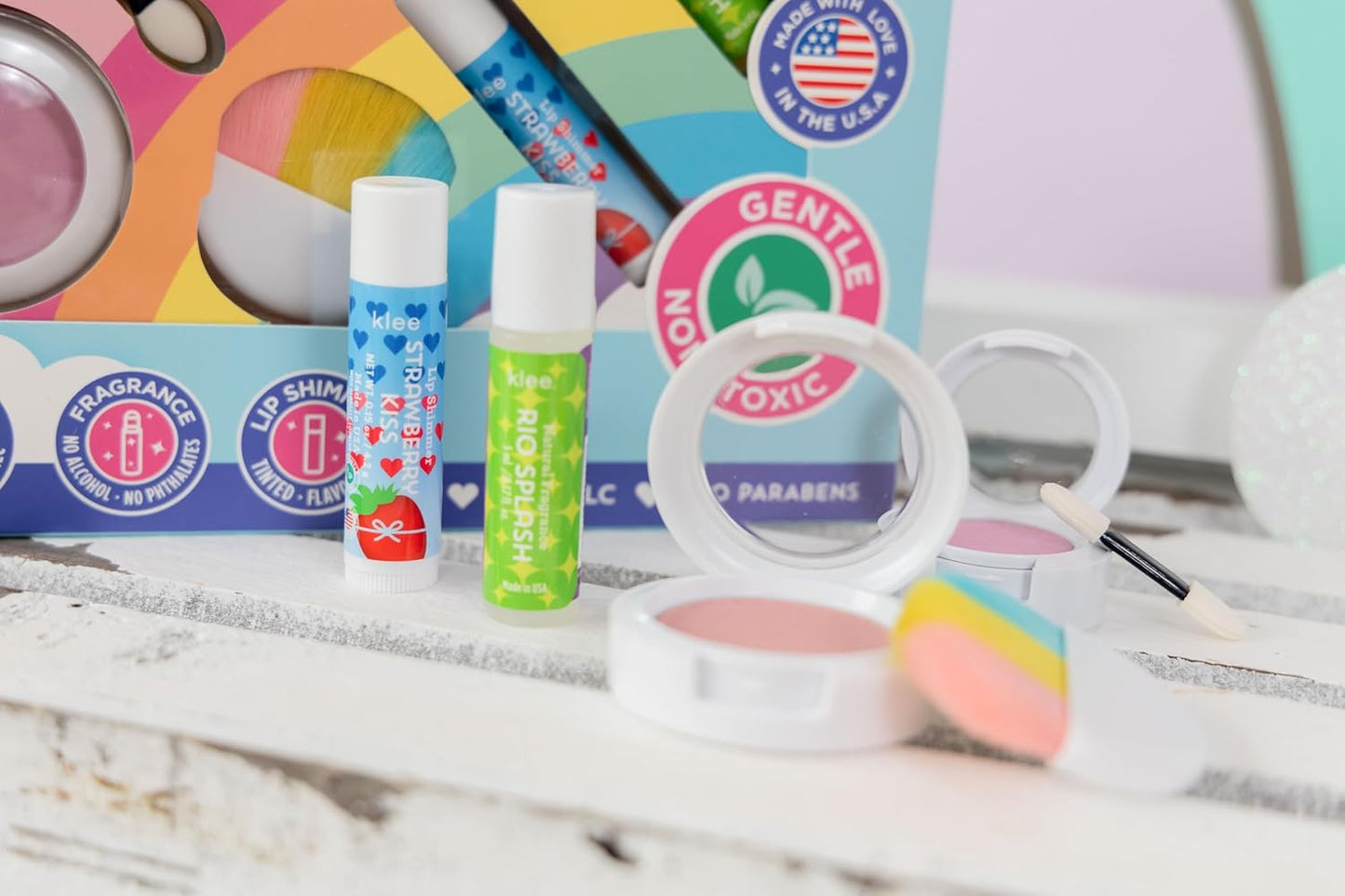 Klee Naturals Mineral Makeup Kit. Gentle and Non-Toxic. Kid-Friendly. Made in USA. (After the Rain)