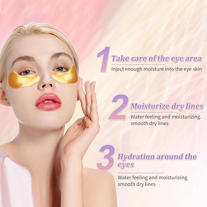 MOND'SUB Premium Under Eye Patches, Gel Eye Patches Hydrating & Refresh for Puffy Eyes, Under Eye Bags & Dark Circles, Natural Collagen Eye Gels Pads, Crystal Anti-Aging Eye Mask (Yellow)