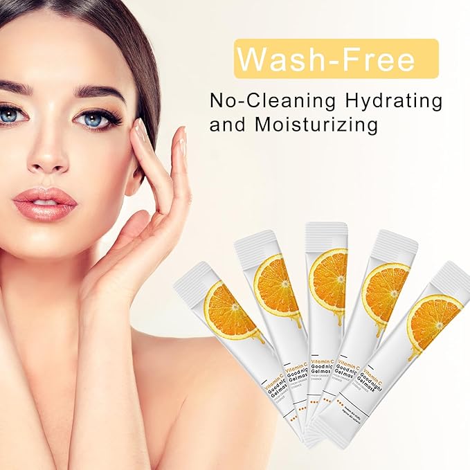 40 Packs Vitamin C Firming Sleeping Mask, Wash-Free Anti Aging Moisturizing Face Mask, Smooth & Tight Skin, Easy to Carry, Individual Packaging