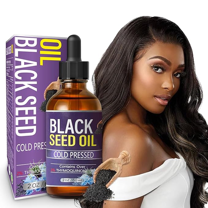 Black Seed Oil - Hair Growth Oil, Carrier Oil for Relaxing Massage and Body Oil, Black Seed Oil for All Hair Types and Skin(Black Seed Oil, 2 Fl Oz)