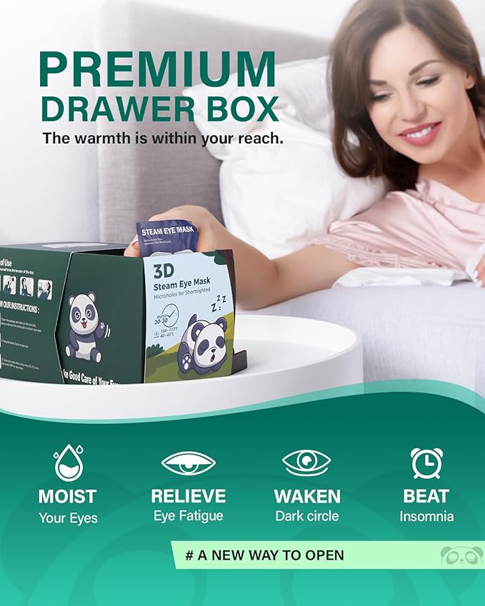 Visible Steam Eye Masks for Dry Eyes, 20-Pack Warm Eye Mask, Reduce Puffiness & Dark Circles, Disposable Eye Mask, Soothe Tired Eyes for Travel Essentials, Party Favors, Unscented