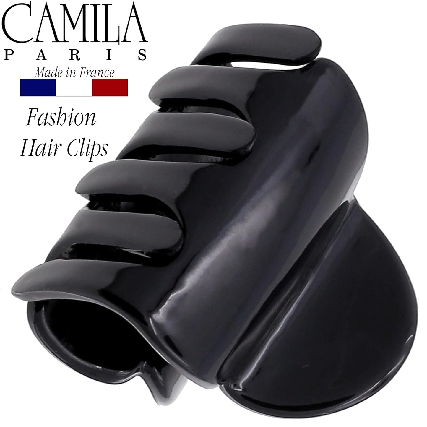 Camila Paris CP3291 French Hair Clip for Women, Small Black Girls Hair Claw Clips Fashion Durable Hair Accessories for Women, Luxury Ladies Strong Hold No Slip Grip Clamp, Made in France