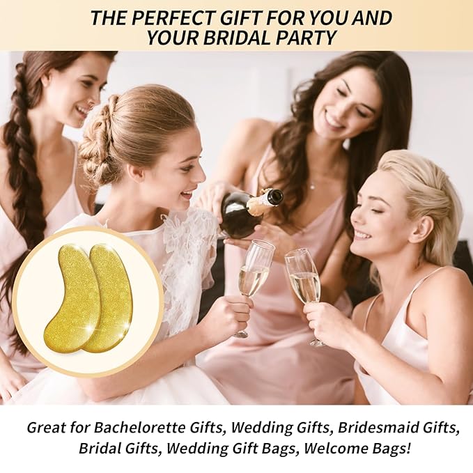 Under Eye Patches, Dermatology Golden Eye Mask with Amino Acid & Collagen, Cooling Eye Care for Wrinkles, Puffy Eyes & Dark Circles, Skincare Treatment, Gift for Women, 12 Pairs