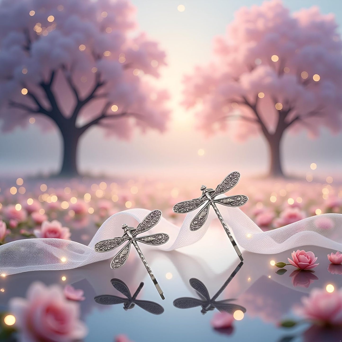 2Pcs Silver Dragonfly Hair Clip Wedding Retro Antique Barrette Bridal Headdress Color Head Wear Styling Hair Accessories for Girls Women Ladies Bobby Pins Hairpins French