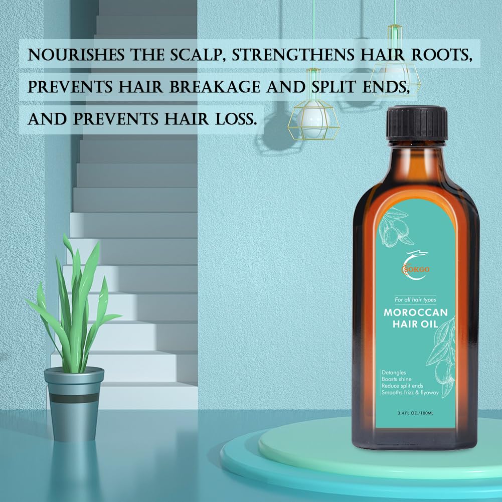 Moroccan Argan Treatment Oil for Luxurious Hair Care and Repair, Extra Strength Treatment for Split Ends, Frizzy Hair and Flyaways