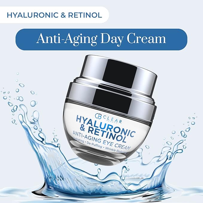 Hyaluronic Acid & Retinol Eye Cream - Hydrating, Anti-Aging & Reduces Dark Circles & Puffiness - Dermatologist Tested, Cruelty-Free Korean Skin Care for All Skin Types - 1.01 Fl. Oz