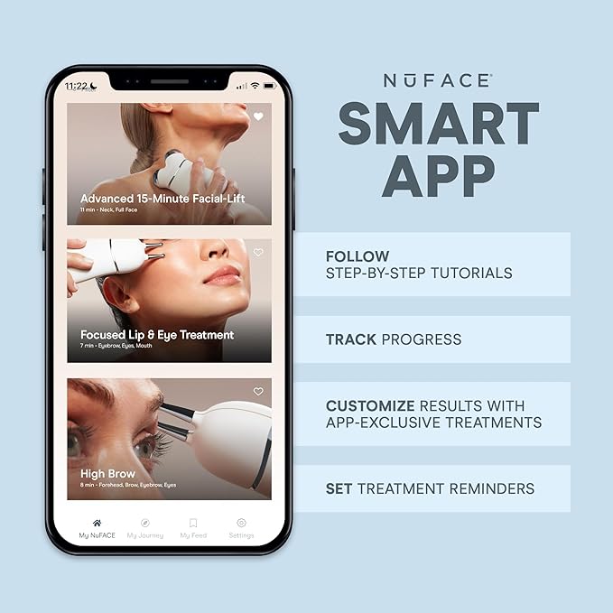 NuFACE TRINITY+ Microcurrent Facial Device + Effective Lip & Eye Attachment - FDA Cleared Skin Tightening & Face Toning Device for Targeted Treatment + Microcurrent Gel Activator, Silk Crème & Brush