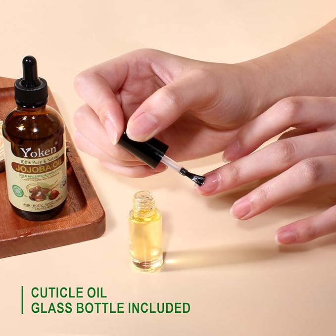 Jojoba Oil 4 fl oz EWG Verified Organic 100% Pure Jojoba Oil Cold Pressed for Skin, Hair, Nails, Cuticles - Unrefined & Hexane Free, Natural Moisturizer Carrier oils Facial Serum for Gua Sha