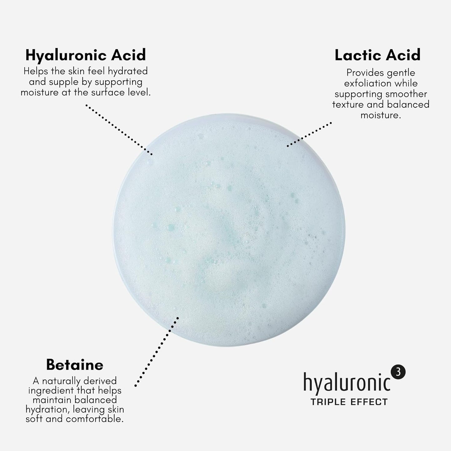 êb être belle Cleansing Foam with Hyaluronic Acid 3D, Skin Care for Women, Lightweight Hydrating Foam Cleanser & Betaine, for All Skin Types, 100 mL