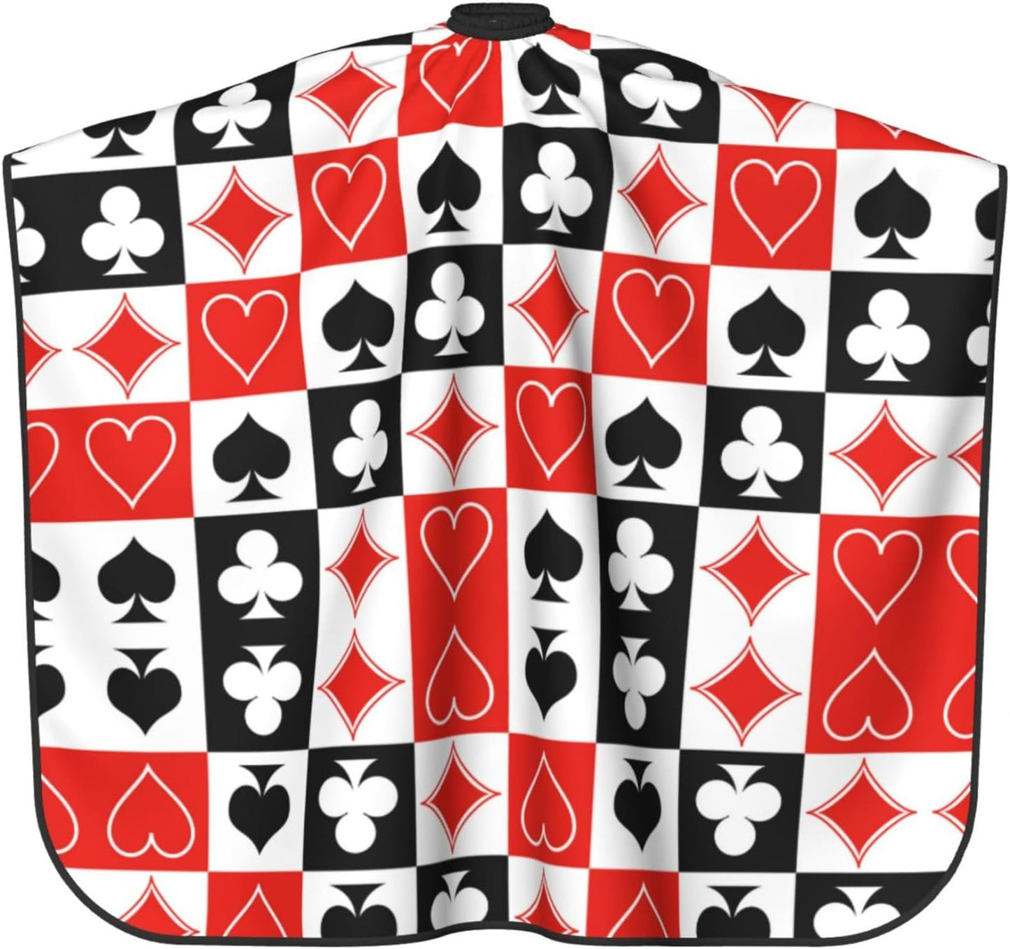 Professional Barber Cape Checkered Suits Hearts Diamonds Clubs Spades Poker Playing Cards Dyeing Salon Apron Large Long Hair Styling Cape Hair Cutting Gown Barber Aceessories, 55x66 Inch