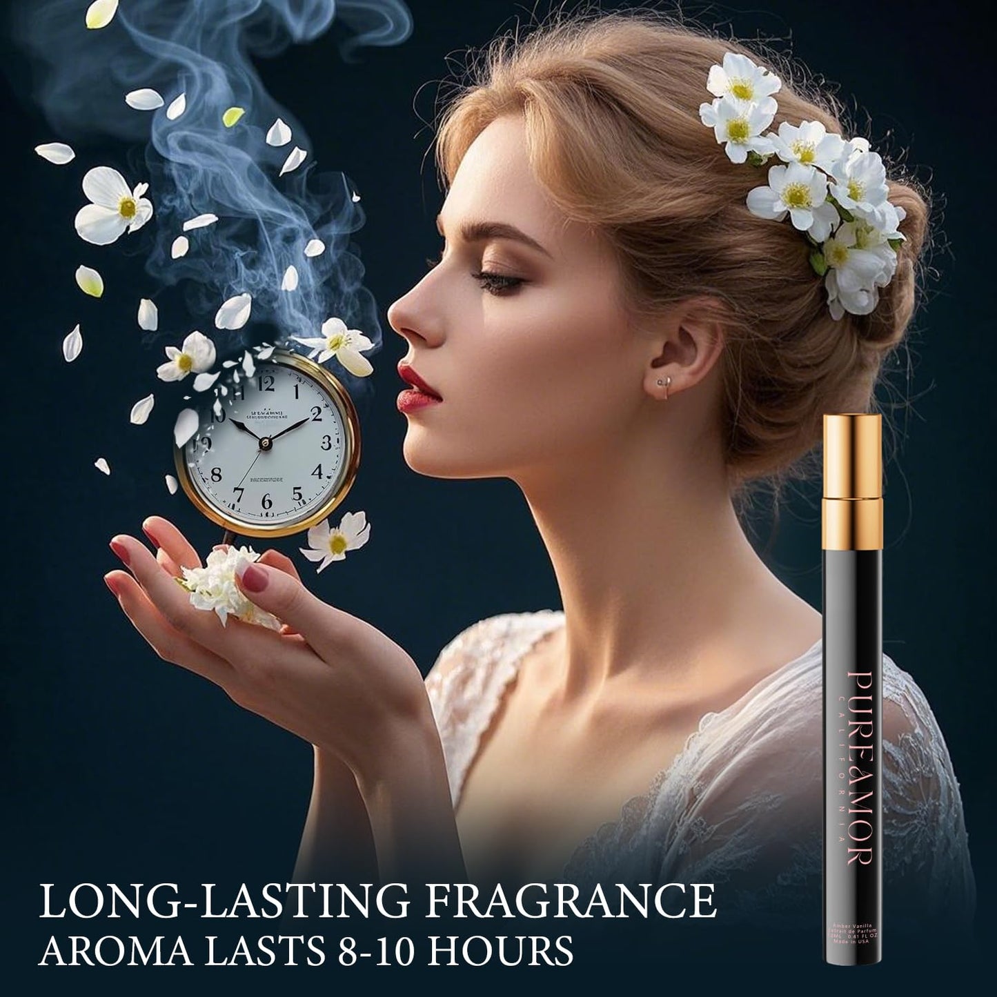 Pheromones Perfumes for Women, Amber Vanilla Perfume, Long Lasting Eau De Parfum, Premium Sent Blend Cologne for Men & Women, 0.41 fl.oz Travel Size Perfumes Spray