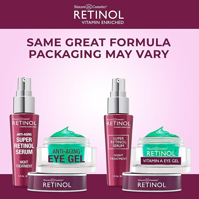 Retinol Eye Gel - Reduces Puffiness & Dark Circles, Restores Elasticity 6X Super Serum – Unique, Intensive Formula Accelerates Skin Renewal While You Sleep.