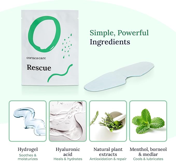 Rescue: Hydrogel Self Cooling Compress | Cold Eye Masks for Puffy Eyes | Self Cooling Eye Compress for Fast Relief | Travel Ready | 12 Count | FSA & HSA Eligible