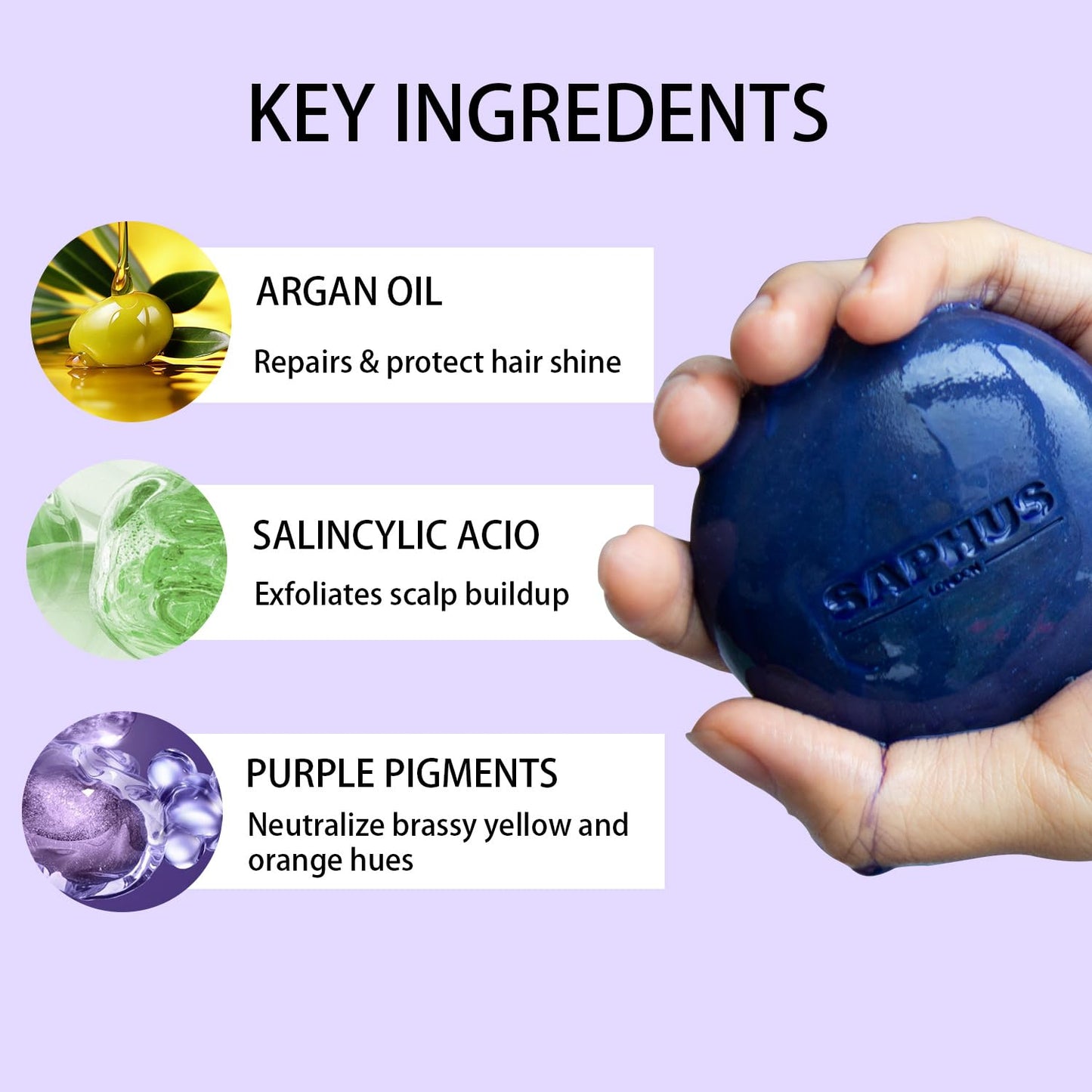 Sulfate Free Brass Toning Purple Shampoo Bar and Conditioner Set for Blonde, Bleached, Silver, or Brown Hair, Neutralizes Brassy Yellow Orange Tones, 6 oz