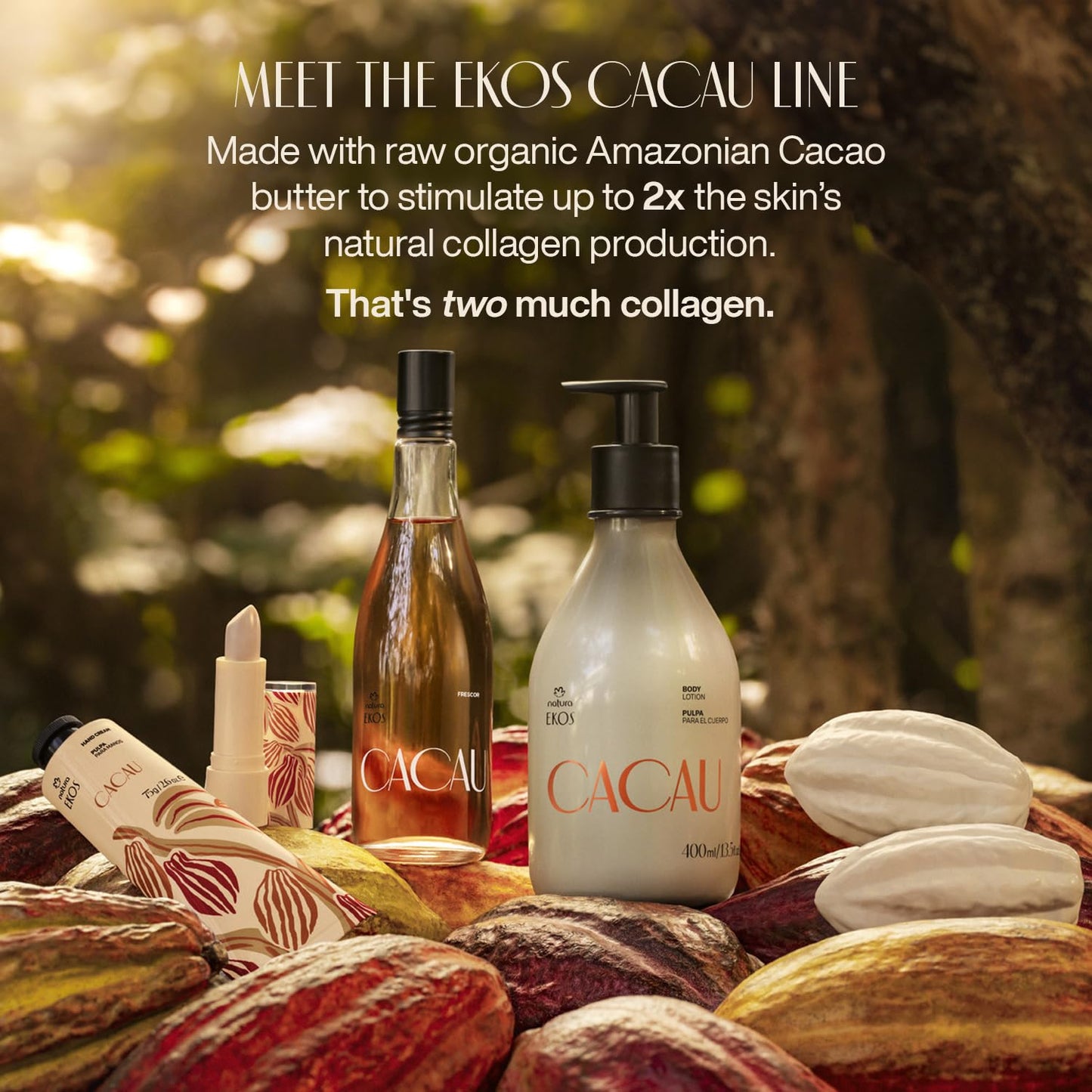 Natura Ekos Body Mist Cacau Frescor Eau de Toilette - Long Lasting Fragrance - Notes of Orange, Gardenia, Chocolate, Sandalwood, Vanilla, Musk - Spicy and Sweet Women's Perfume 150 ml