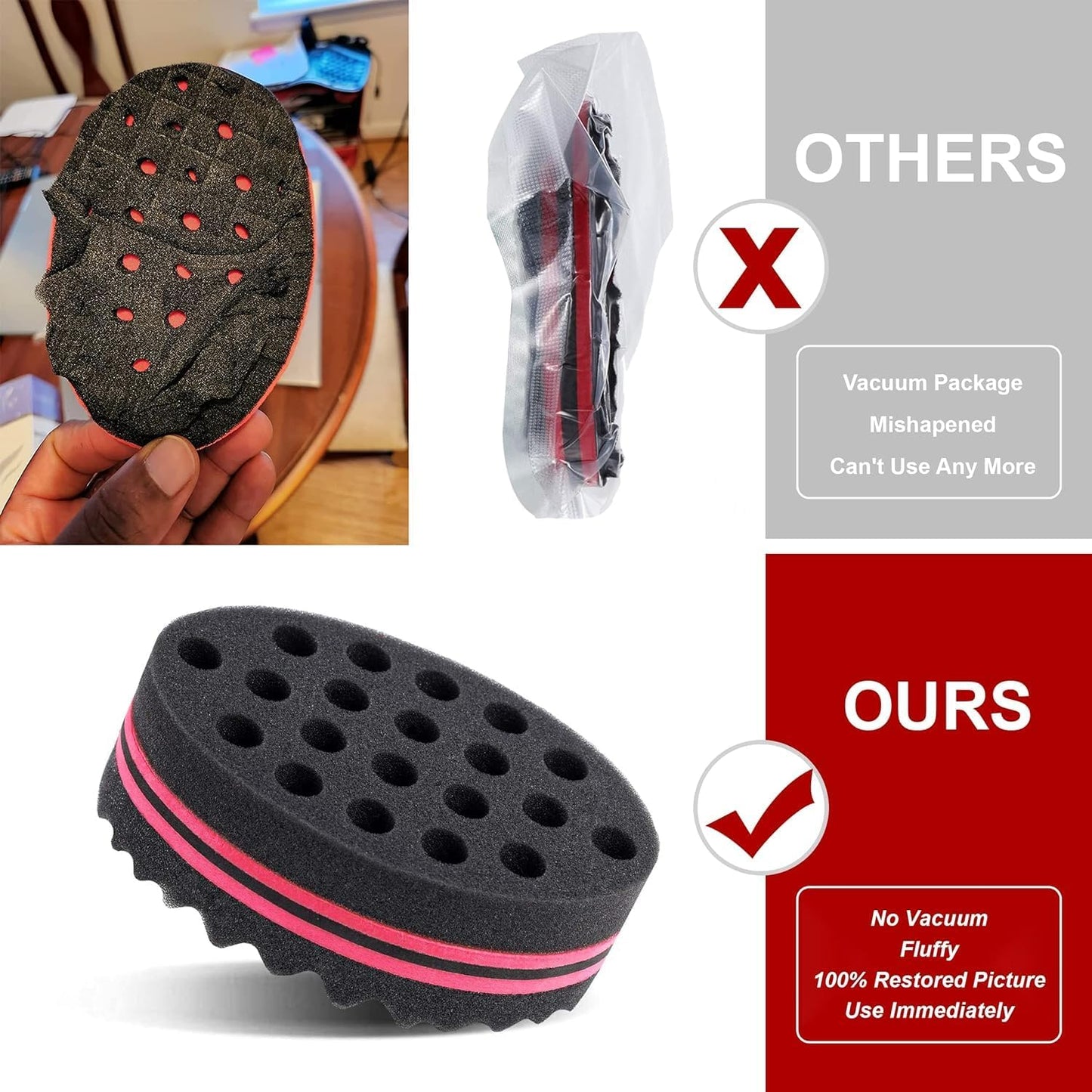 2 Pcs Afro Twist Set: Upgrade Hair Sponge and Comb for Men/Women Curls, Barber & Personal Styling