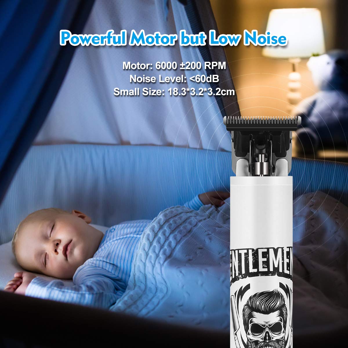 BESTBOMG Electric Clippers Barber Grooming Kit Rechargeable Cordless Close Cutting T-Blade Trimmer Hair Clippers for Men Zero Gapped Detail Beard Shaver